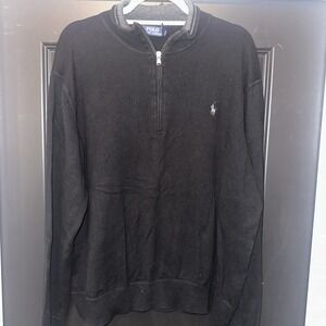 Polo‎ Ralph Lauren Mens Quarter 1/4 Zip Black Long Sleeve Sweater Size XXL